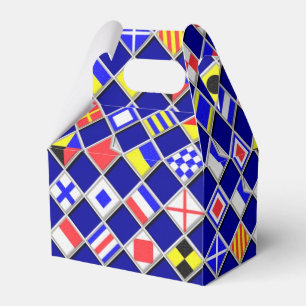 3D Effect Chequered Nautical Flag tiles Decor Favor Box