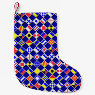 3D Effect Chequered Nautical Flag tiles Decor Small Christmas Stocking
