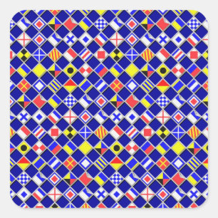 3D Effect Chequered Nautical Flag tiles Decor Square Sticker