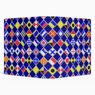3D Effect Chequered Nautical Flag tiles Pattern Binder