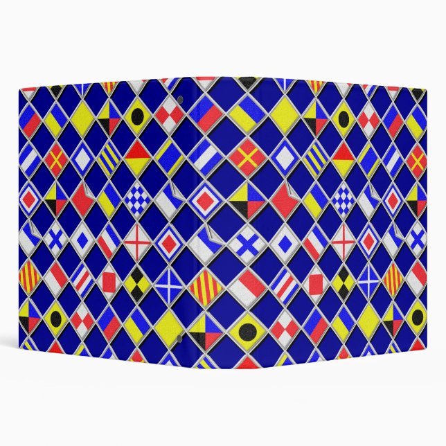 3D Effect Chequered Nautical Flag tiles Pattern Binder (Background)