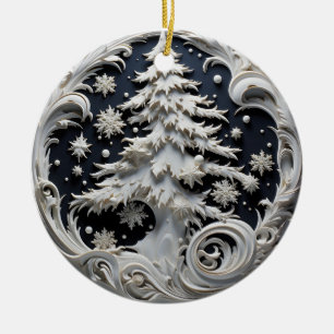 3D Effect Christmas Tree Ornament   Custom Name