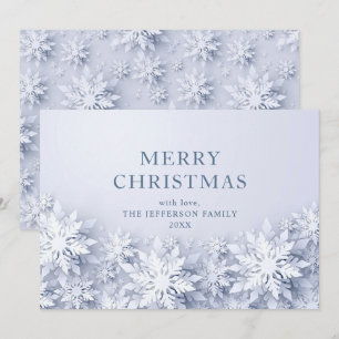 3D Elegant Snowflakes Christmas Greeting Holiday Card