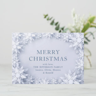 3D Elegant Snowflakes Christmas Greeting Holiday Card