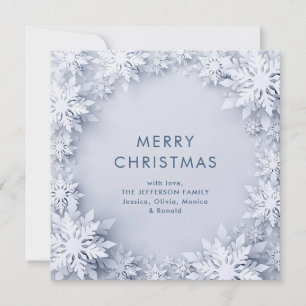 3D Elegant Snowflakes Christmas Greeting Holiday Card