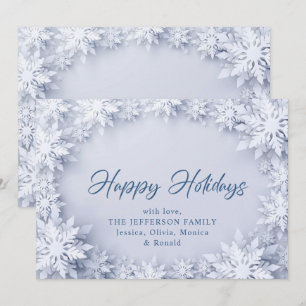 3D Elegant Snowflakes Christmas Greeting Holiday Card