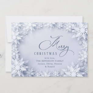 3D Elegant Snowflakes Christmas Greeting Holiday Card