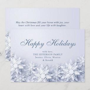 3D Elegant Snowflakes Christmas Greeting Holiday Card