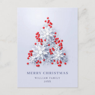 3D Elegant Snowflakes Christmas Greeting Holiday Postcard