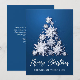3D Elegant Snowflakes Christmas Tree Greeting Holiday Card