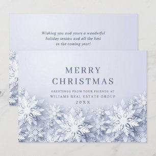 3D Elegant Snowflakes Corporate Christmas Greeting Holiday Card