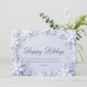3D Elegant Snowflakes Corporate Christmas Greeting Holiday Card