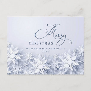 3D Elegant Snowflakes Corporate Christmas Holiday Postcard