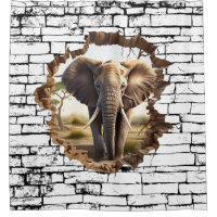 3D Elephant Wall Break Art – Realistic Safari (2)