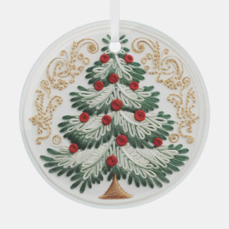 3D Embroidered Christmas tree ornaments