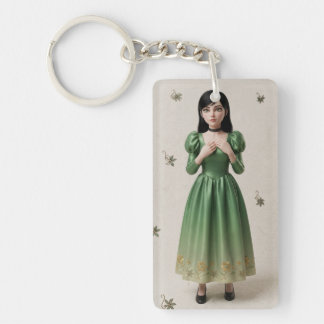 3D Emerald Green Princess Character Keychain