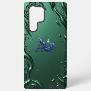 3D Emerald Green Water Drops Blue Splash Graphic P Samsung Galaxy Case