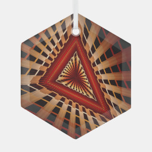3D Fantasy Network Modern Fractal Graphic Design Glass Ornament