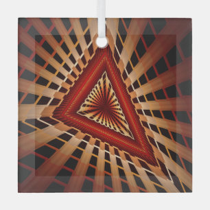 3D Fantasy Network Modern Fractal Graphic Design Glass Ornament