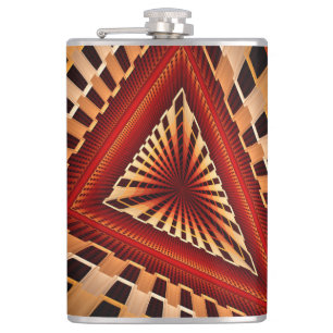3D Fantasy Network Modern Fractal Graphic Design Hip Flask