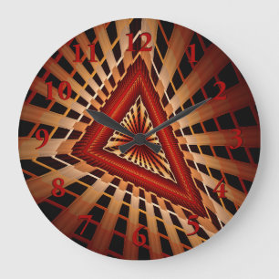 3D Fantasy Network Modern Fractal Graphic Design Large Clock