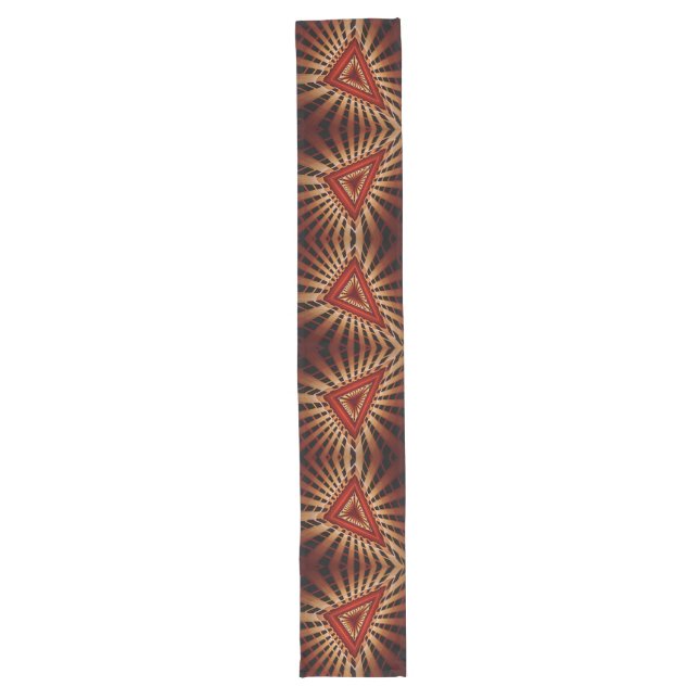 3D Fantasy Network Modern Fractal Graphic Design Long Table Runner (Front)