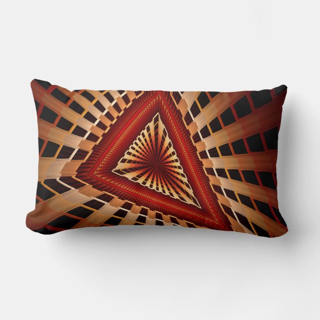 3D Fantasy Network Modern Fractal Graphic Design Lumbar Pillow (Front)