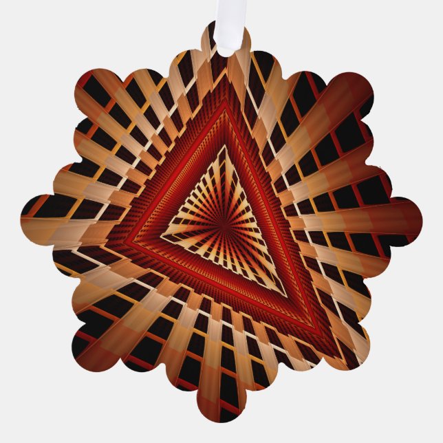 3D Fantasy Network Modern Fractal Graphic Design Ornament Card (Front)