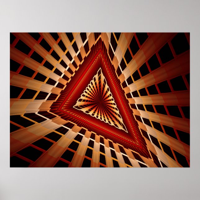 3D Fantasy Network Modern Fractal Graphic Design Poster (Front)