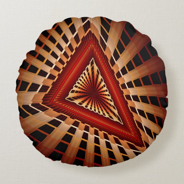 3D Fantasy Network Modern Fractal Graphic Design Round Pillow (Front)