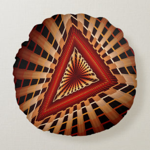 3D Fantasy Network Modern Fractal Graphic Design Round Pillow