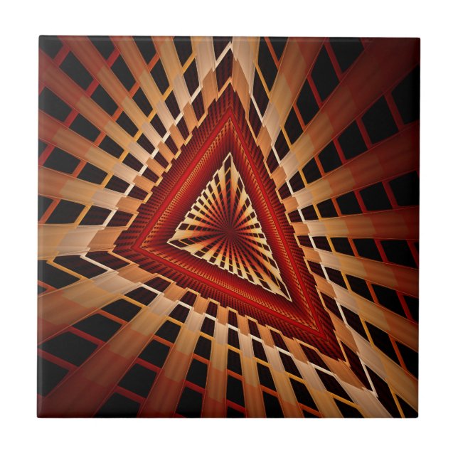 3D Fantasy Network Modern Fractal Graphic Design Tile (Front)