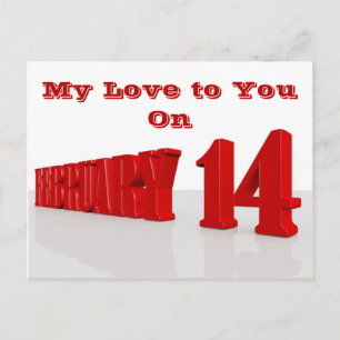 3D February 14 Postcard