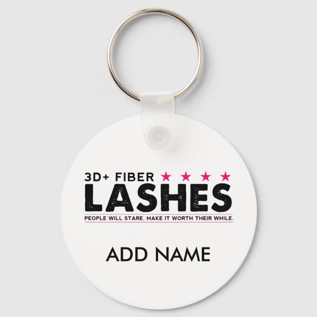 3d Fibre Lashes Personalized Keychain (Front)