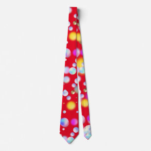 3D Floating Balls Pattern. Red BG Tie