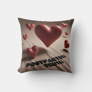 3D Floating Heart & Tear Shapes Throw Pillow