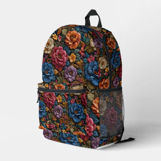 3D floral printed colourful Backpack