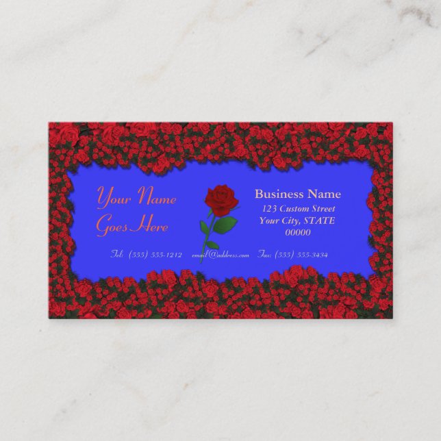 3D Floral - Three Dimensional Roses Bouquet Business Card (Front)