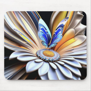 3D Flower and Butterfly  Mouse Pad