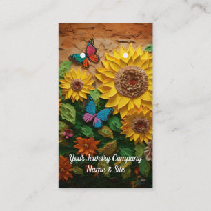 3D Flowers & Butterfly Pattern Earring Cards
