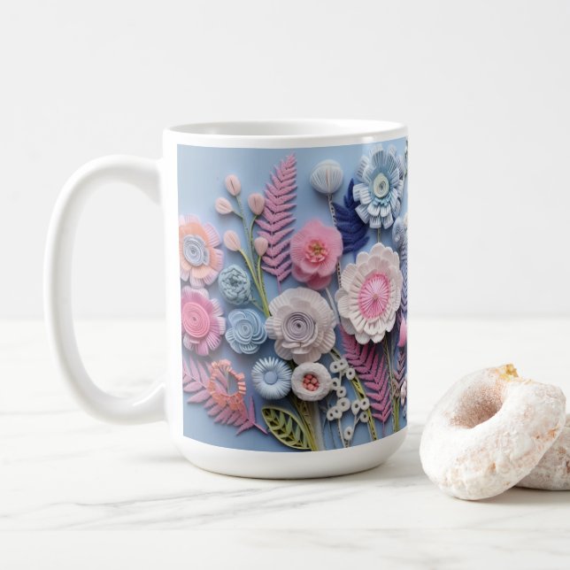 3D Flowers Coffee Mug (With Donut)