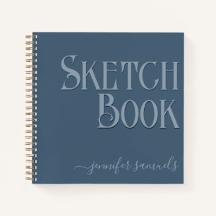 3D Fog Blue Sketching Book with Artist Name