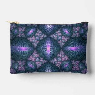 3D Fractal Art Abstract Pattern Blue Purple Pink Accessory Pouch