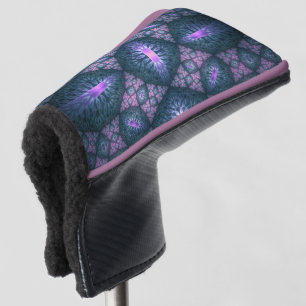 3D Fractal Art Abstract Pattern Blue Purple Pink Golf Head Cover