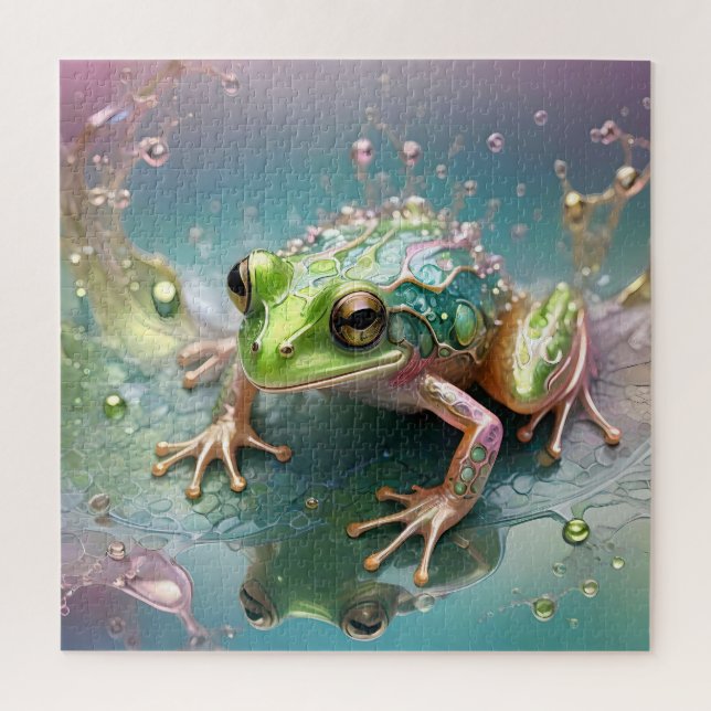 3D Fractal Art Green Tree Frog, Jigsaw Puzzle (Vertical)