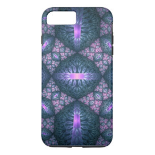 3D Fractal Art Pattern Turquoise Purple Pink Case-Mate iPhone Case