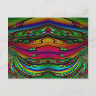 ~ 3D Fractal Design Pattern ~ Multicolour Postcard