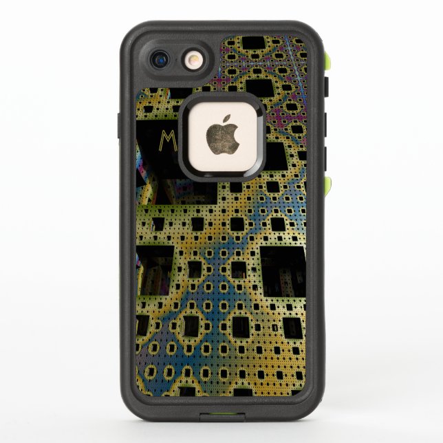 3D Fractal Geek Monogram personalized iPC LifeProof iPhone Case (Back)