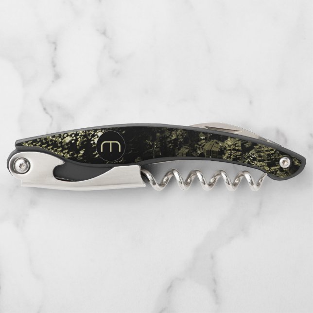 3D Fractal Mineral Geek Monogram Corkscrew (Front)