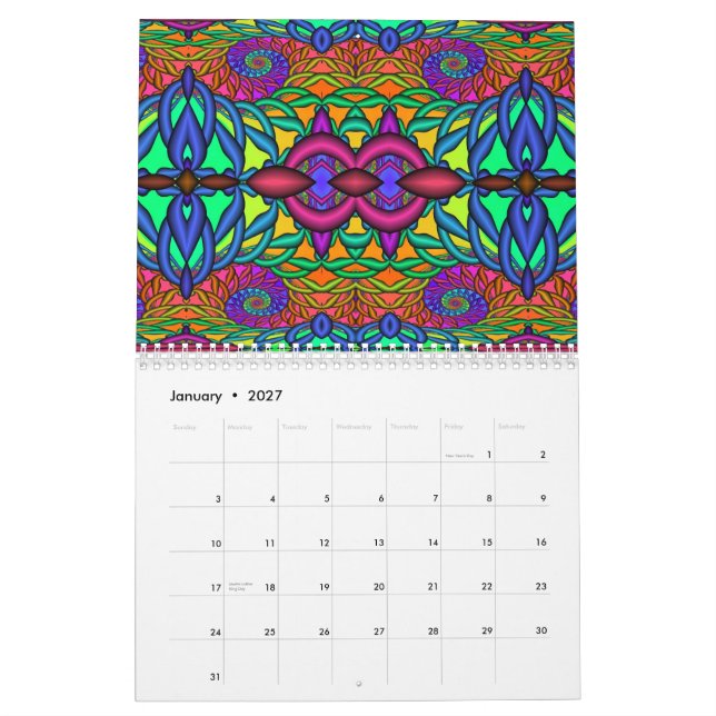 3D Fractals 2011 Calendar (Jan 2027)